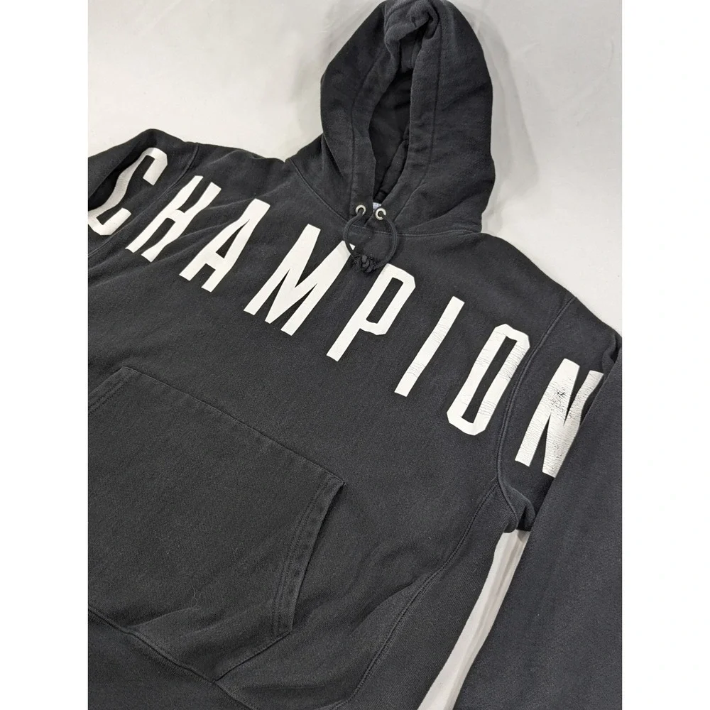 Champion Reverse Weave‎ Hoodie Sweatshirt Black Hooded Pullover Sports Sz 2XL
